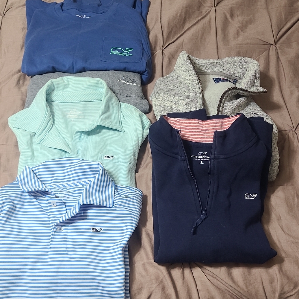 Vineyard Vines Assorted Boy's Shirts - Blue, Gray, Navy - Size L & XL